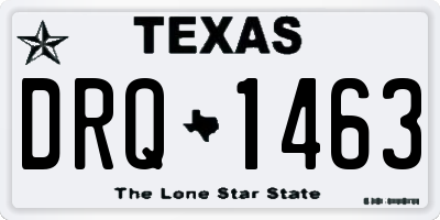 TX license plate DRQ1463