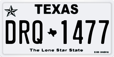 TX license plate DRQ1477