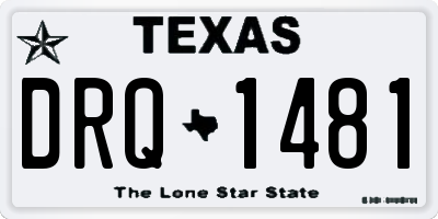 TX license plate DRQ1481