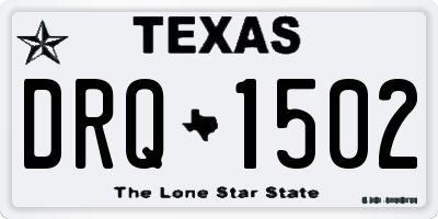 TX license plate DRQ1502