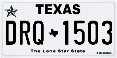 TX license plate DRQ1503