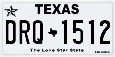 TX license plate DRQ1512