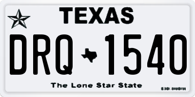TX license plate DRQ1540