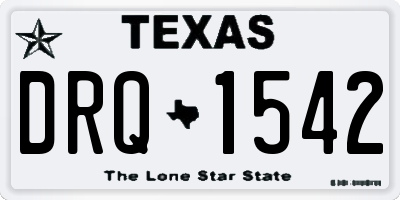 TX license plate DRQ1542