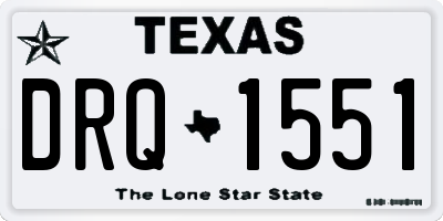 TX license plate DRQ1551