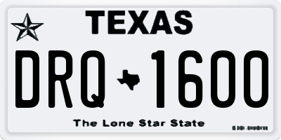 TX license plate DRQ1600