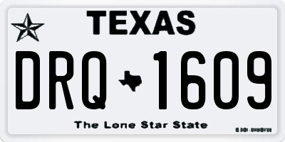 TX license plate DRQ1609