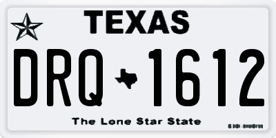 TX license plate DRQ1612