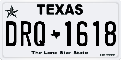 TX license plate DRQ1618