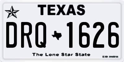 TX license plate DRQ1626