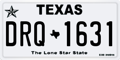 TX license plate DRQ1631