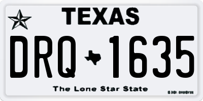 TX license plate DRQ1635