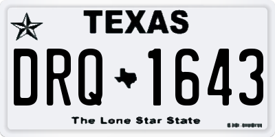 TX license plate DRQ1643