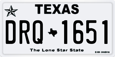 TX license plate DRQ1651
