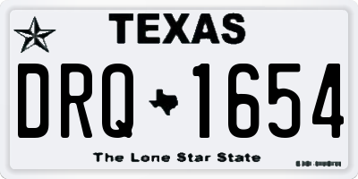 TX license plate DRQ1654