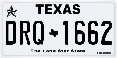 TX license plate DRQ1662