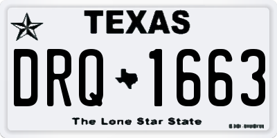 TX license plate DRQ1663