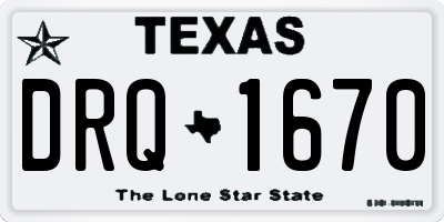 TX license plate DRQ1670