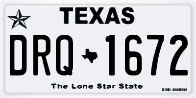 TX license plate DRQ1672