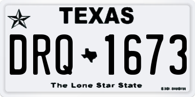 TX license plate DRQ1673