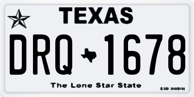 TX license plate DRQ1678