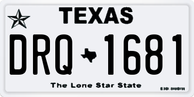 TX license plate DRQ1681