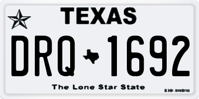 TX license plate DRQ1692