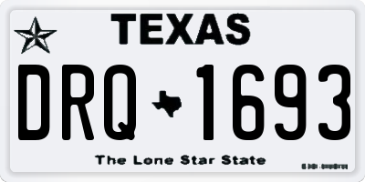 TX license plate DRQ1693