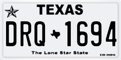 TX license plate DRQ1694