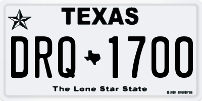 TX license plate DRQ1700