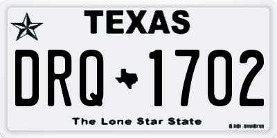 TX license plate DRQ1702