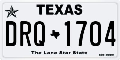 TX license plate DRQ1704