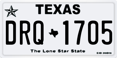 TX license plate DRQ1705