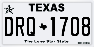 TX license plate DRQ1708