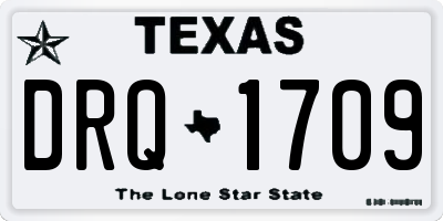 TX license plate DRQ1709