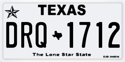 TX license plate DRQ1712