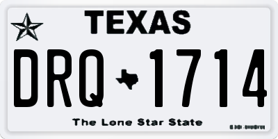 TX license plate DRQ1714