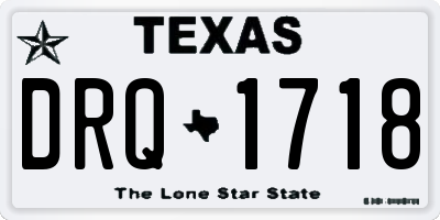 TX license plate DRQ1718