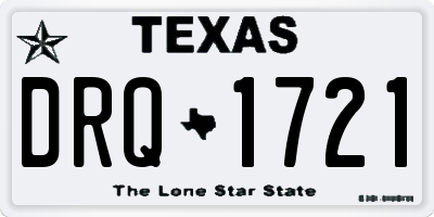 TX license plate DRQ1721