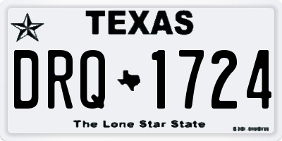 TX license plate DRQ1724