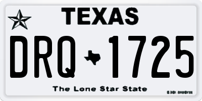 TX license plate DRQ1725