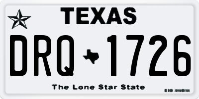 TX license plate DRQ1726