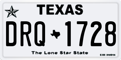 TX license plate DRQ1728