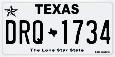 TX license plate DRQ1734