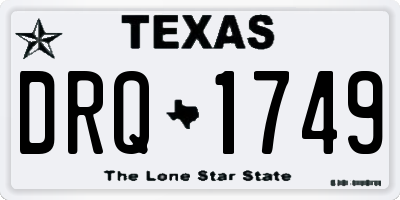 TX license plate DRQ1749