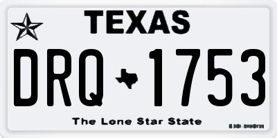 TX license plate DRQ1753