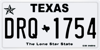 TX license plate DRQ1754