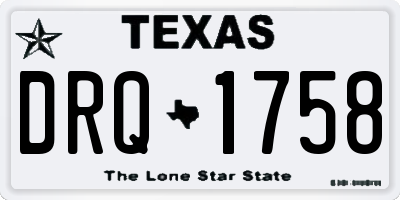 TX license plate DRQ1758