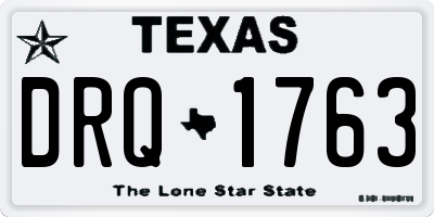 TX license plate DRQ1763