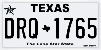 TX license plate DRQ1765